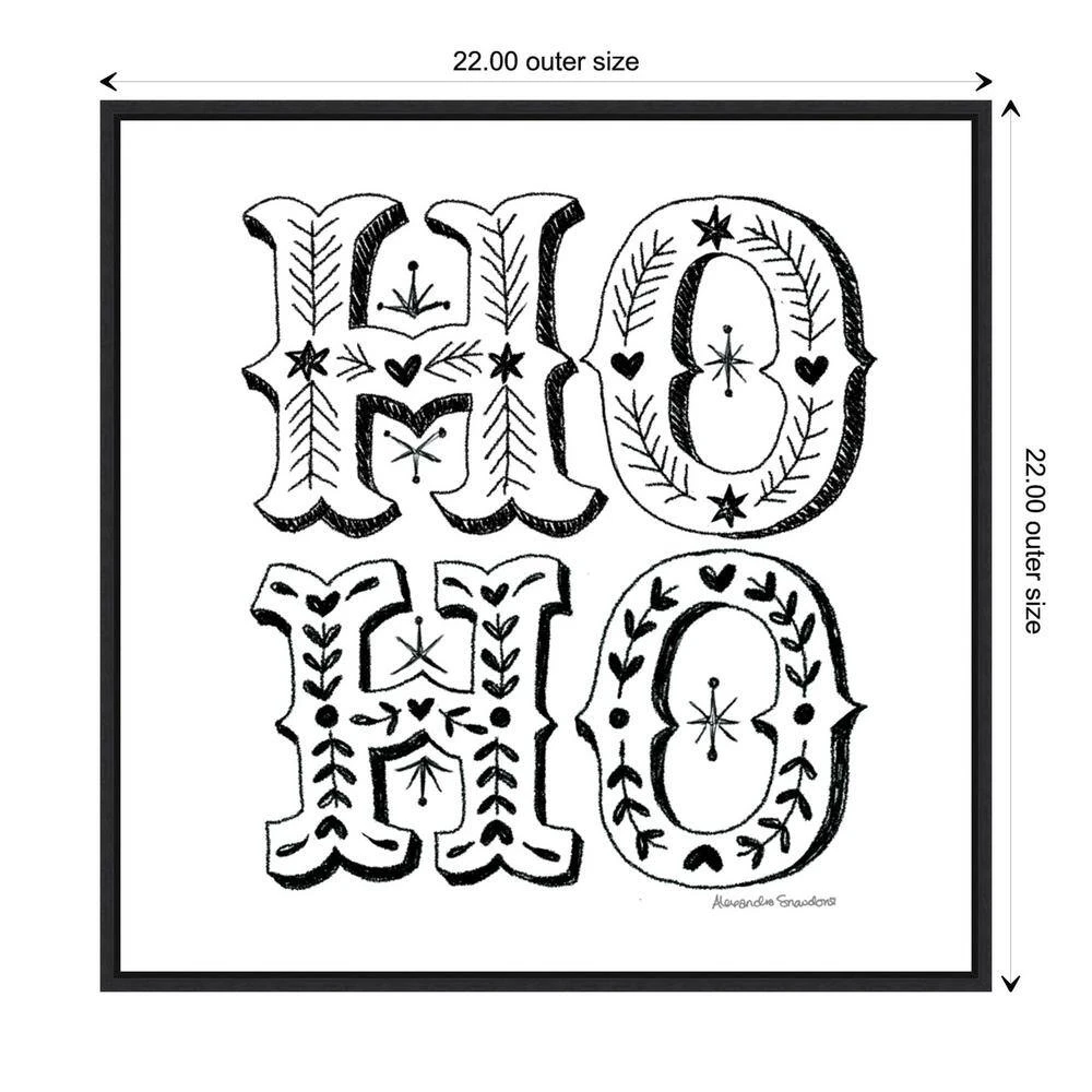 22 In. Canvas Ho Christmas Holiday Framed Box Wall Art 5 22 In. Canvas Ho Christmas Holiday Framed Box Wall Art - Image 5