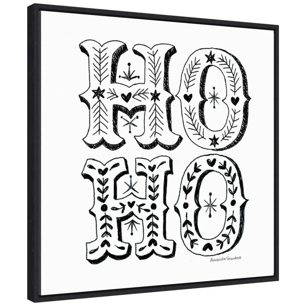 22 In. Canvas Ho Christmas Holiday Framed Box Wall Art 1 22 In. Canvas Ho Christmas Holiday Framed Box Wall Art