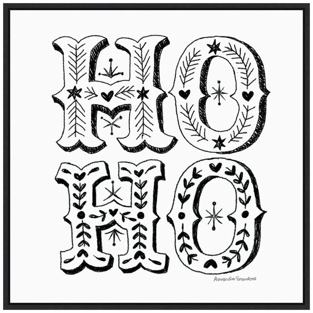 22 In. Canvas Ho Christmas Holiday Framed Box Wall Art 3 22 In. Canvas Ho Christmas Holiday Framed Box Wall Art - Image 3