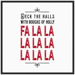 22 In. Canvas Deck The Halls Red Christmas Holiday Framed Box Wall Art -Northlight Shop amanti art christmas wall decorations 38865456247 c3 1000