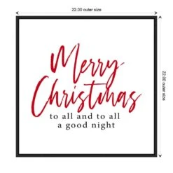 22 In. Canvas Merry Christmas To All Script Christmas Holiday Framed Box Wall Art -Northlight Shop amanti art christmas wall decorations 38865456248 1f 1000