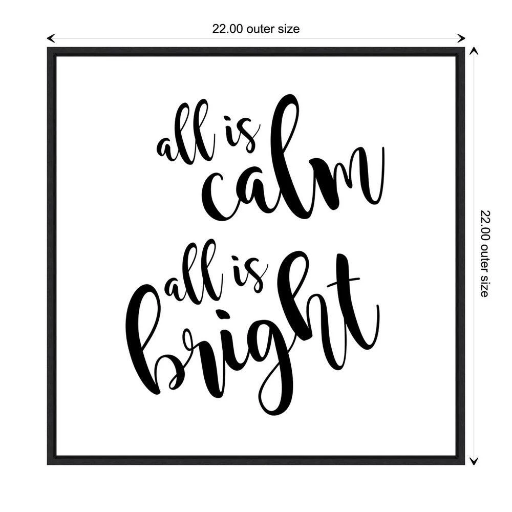 22 In. All Is Calm Script Black Christmas Holiday Framed Canvas Box Wall Art 5 22 In. All Is Calm Script Black Christmas Holiday Framed Canvas Box Wall Art - Image 5