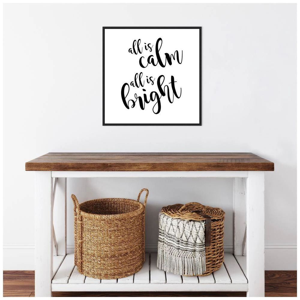 22 In. All Is Calm Script Black Christmas Holiday Framed Canvas Box Wall Art 7 22 In. All Is Calm Script Black Christmas Holiday Framed Canvas Box Wall Art - Image 7