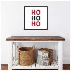 22 In. Ho Ho Ho Red Black Christmas Holiday Framed Canvas Box Wall Art -Northlight Shop amanti art christmas wall decorations 38865456255 fa 1000