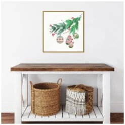 22 In. Christmas Morning Christmas Holiday Framed Canvas Box Wall Art -Northlight Shop amanti art christmas wall decorations 38865456268 fa 1000