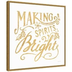 22 In. White And Bright Christmas I Christmas Holiday Framed Canvas Box Wall Art -Northlight Shop amanti art christmas wall decorations 38865456273 c3 1000
