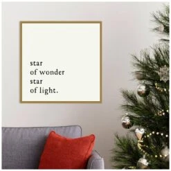 22 In. Star Of Wonder Christmas Holiday Framed Canvas Box Wall Art -Northlight Shop amanti art christmas wall decorations 38865456299 31 1000