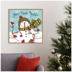 22 In. Snowplace Like Home V Christmas Holiday Framed Canvas Box Wall Art -Northlight Shop amanti art christmas wall decorations 38865456310 31 1000