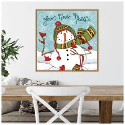 22 In. Snowplace Like Home V Christmas Holiday Framed Canvas Box Wall Art -Northlight Shop amanti art christmas wall decorations 38865456310 44 1000