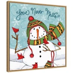 22 In. Snowplace Like Home V Christmas Holiday Framed Canvas Box Wall Art -Northlight Shop amanti art christmas wall decorations 38865456310 c3 1000