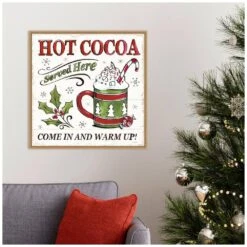22 In. Christmas Treats IV Christmas Holiday Framed Canvas Box Wall Art -Northlight Shop amanti art christmas wall decorations 38865456314 31 1000