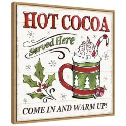 22 In. Christmas Treats IV Christmas Holiday Framed Canvas Box Wall Art -Northlight Shop amanti art christmas wall decorations 38865456314 c3 1000