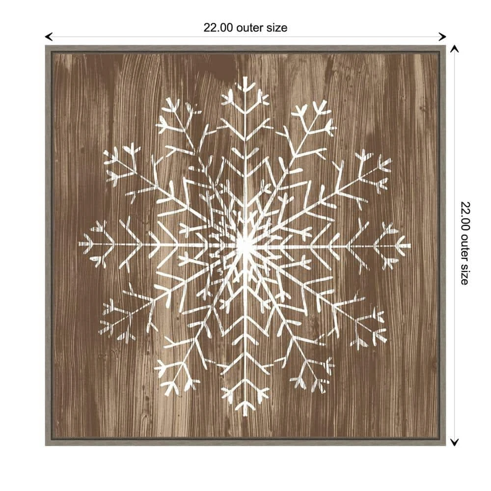 22 In. Barnwood Wonderland III Snowflake Christmas Holiday Framed Canvas Box Wall Art 5 22 In. Barnwood Wonderland III Snowflake Christmas Holiday Framed Canvas Box Wall Art - Image 5