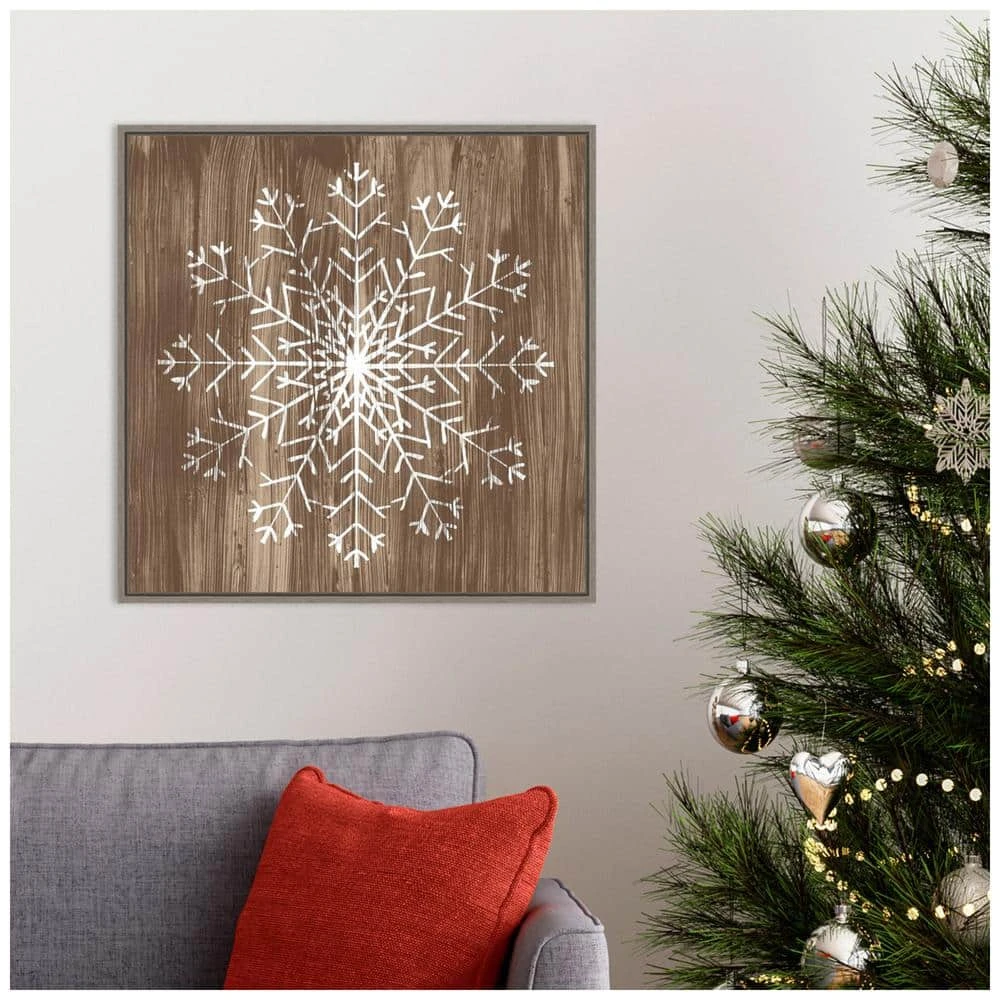 22 In. Barnwood Wonderland III Snowflake Christmas Holiday Framed Canvas Box Wall Art 8 22 In. Barnwood Wonderland III Snowflake Christmas Holiday Framed Canvas Box Wall Art - Image 8