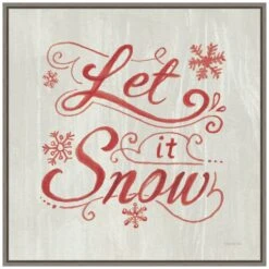 22 In. White And Bright Christmas III Christmas Holiday Framed Canvas Box Wall Art