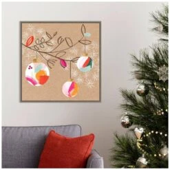 22 In. Canvas Crafty Christmas III Christmas Holiday Framed Box Wall Art -Northlight Shop amanti art christmas wall decorations 38865456330 31 1000