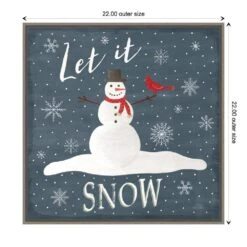 22 In. Christmas Cheer IV Let It Snow Christmas Holiday Framed Canvas Box Wall Art -Northlight Shop amanti art christmas wall decorations 38865456336 1f 1000