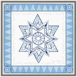 22 In. Celebrating Hanukkah I Christmas Holiday Framed Canvas Box Wall Art