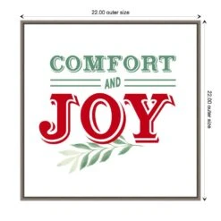 22 In. Canvas Kitschy Comfort And Joy Christmas Holiday Framed Box Wall Art -Northlight Shop amanti art christmas wall decorations 38865456349 1f 1000
