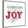 22 In. Canvas Kitschy Comfort And Joy Christmas Holiday Framed Box Wall Art -Northlight Shop amanti art christmas wall decorations 38865456349 64 1000