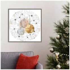 22 In. Sophisticated Christmas Collection C Christmas Holiday Framed Canvas Box Wall Art -Northlight Shop amanti art christmas wall decorations 38865456353 31 1000