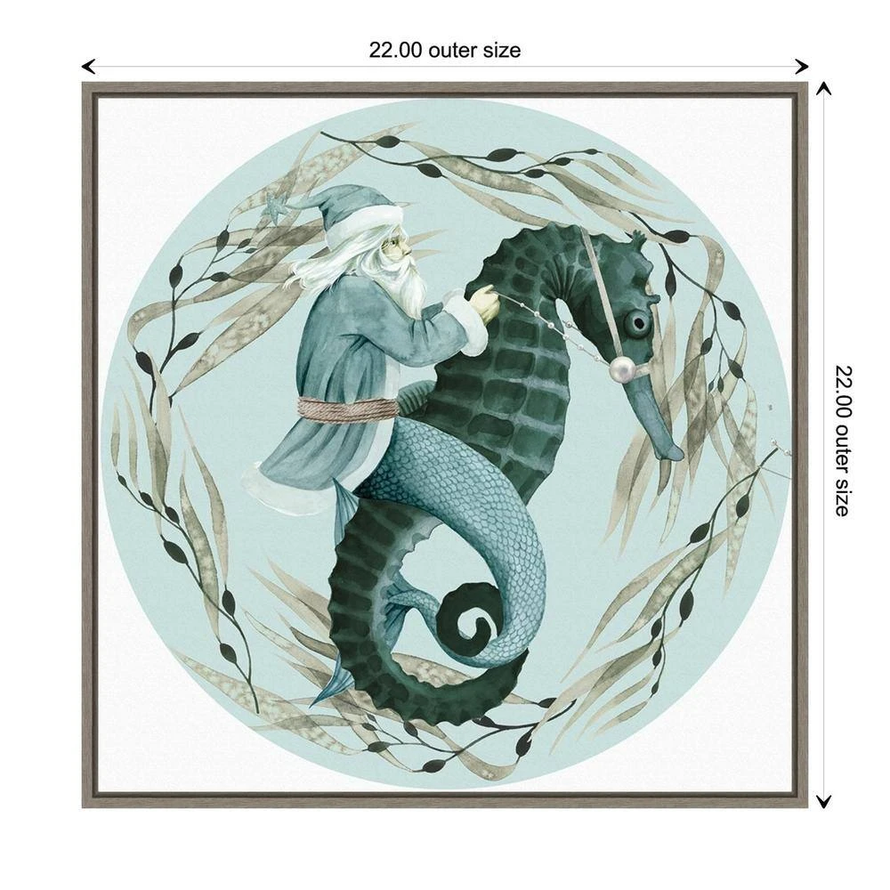 22 In. The Sea Santa Collection C Christmas Holiday Framed Canvas Box Wall Art 5 22 In. The Sea Santa Collection C Christmas Holiday Framed Canvas Box Wall Art - Image 5