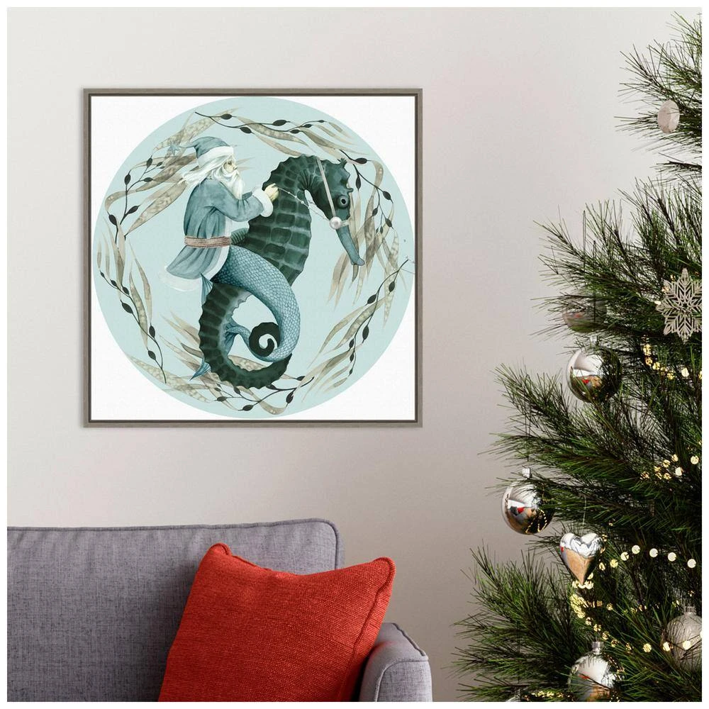 22 In. The Sea Santa Collection C Christmas Holiday Framed Canvas Box Wall Art 8 22 In. The Sea Santa Collection C Christmas Holiday Framed Canvas Box Wall Art - Image 8