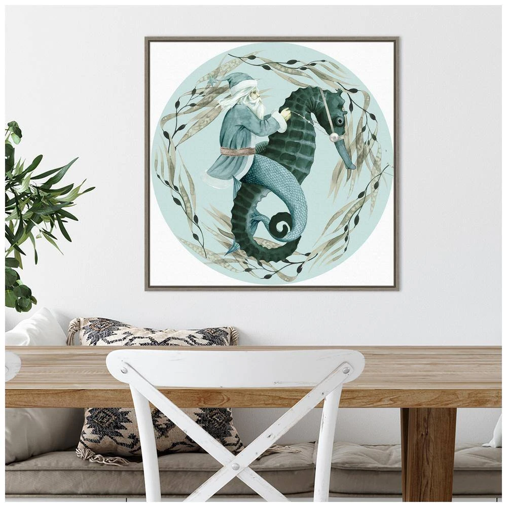 22 In. The Sea Santa Collection C Christmas Holiday Framed Canvas Box Wall Art 6 22 In. The Sea Santa Collection C Christmas Holiday Framed Canvas Box Wall Art - Image 6