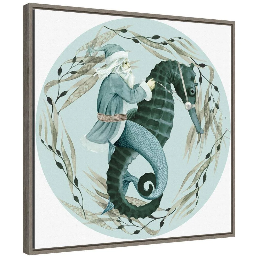 22 In. The Sea Santa Collection C Christmas Holiday Framed Canvas Box Wall Art 3 22 In. The Sea Santa Collection C Christmas Holiday Framed Canvas Box Wall Art - Image 3