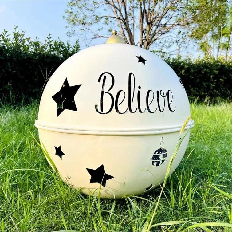 19.69 In. Large Metal Jingle Bell Christmas Ornament (Set Of 2) 4 19.69 In. Large Metal Jingle Bell Christmas Ornament (Set Of 2) - Image 4