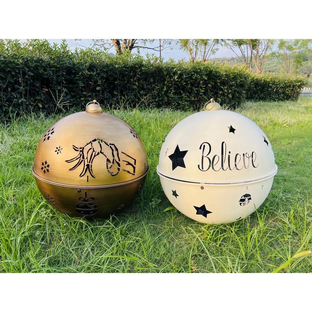 19.69 In. Large Metal Jingle Bell Christmas Ornament (Set Of 2) 1 19.69 In. Large Metal Jingle Bell Christmas Ornament (Set Of 2)