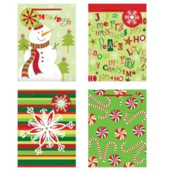AMSCAN 7.75 In. X 6 In. X 3 In. Christmas Printed Glossy Bags (4-Count, 5-Pack)