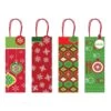 AMSCAN 14 In. X 5 In. X 5 In. Christmas Printed Glossy Bottle Bags (4-Count, 5-Pack)