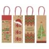AMSCAN 14 In. X 5 In. X 5 In. Christmas Kraft Printed Bottle Bags (4-Count, 5-Pack) -Northlight Shop amscan christmas gift bags 160254 64 1000
