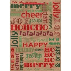 AMSCAN 18 In. X 13 In. X 5 In. Words Kraft Bags With Glitter (10-Pack)