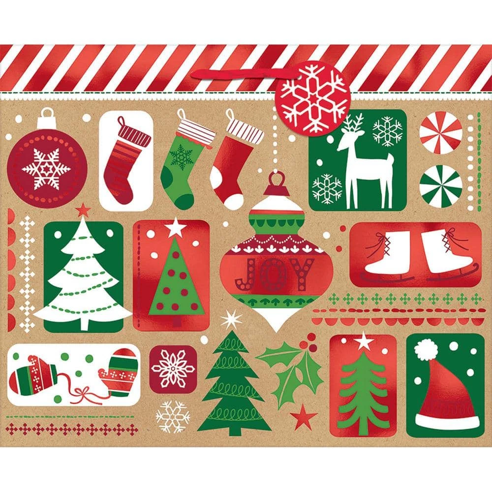 AMSCAN 13.25 In. X 16.25 In. X 5 In. Festive Fun Hot Stamped Bags (10-Pack) 1 AMSCAN 13.25 In. X 16.25 In. X 5 In. Festive Fun Hot Stamped Bags (10-Pack)