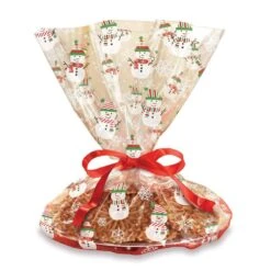 AMSCAN 18 In. X 16 In. Snowman Printed Cookie Tray Bags (6-Count, 4-Pack)