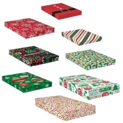 AMSCAN Christmas Paper Gift Box Assortment (8-Count 2-Pack)