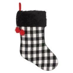 AMSCAN 18 In. Fabric Christmas Buffalo Plaid Deluxe Stockings (2-Pack)