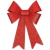 AMSCAN 13 In. Glitter Bow In Red (4-Pack) -Northlight Shop amscan christmas tree ribbon 240635 64 1000