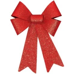 AMSCAN 13 In. Glitter Bow In Red (4-Pack)