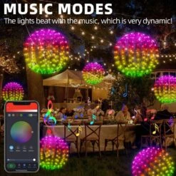 2 Pack 11.8 In. 108LED Hanging Ball Lights Color Changing Color Changing -Northlight Shop avatar controls christmas novelty lights absl77 2pack 44 1000
