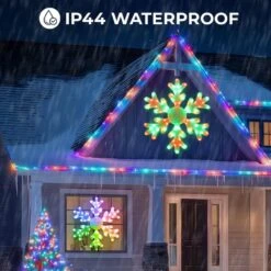 31.5 In. Big Snowflake Smart Lights Sparkleing DIY Color Changing Remote App Control 78 LED Prelit Window Hanging Lights -Northlight Shop avatar controls christmas window decorations absl69 4f 1000