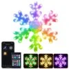 31.5 In. Big Snowflake Smart Lights Sparkleing DIY Color Changing Remote App Control 78 LED Prelit Window Hanging Lights -Northlight Shop avatar controls christmas window decorations absl69 64 1000