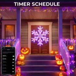 31.5 In. Big Snowflake Smart Lights Sparkleing DIY Color Changing Remote App Control 78 LED Prelit Window Hanging Lights -Northlight Shop avatar controls christmas window decorations absl69 c3 1000