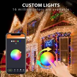 99 Ft. 897 LED Smart Icicle Lights Color Changing 58 Multicolor Modes APP Remote Controlled Musical Timer -Northlight Shop avatar controls icicle lights absl18 30m 1f 1000