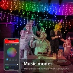 99 Ft. 897 LED Smart Icicle Lights Color Changing 58 Multicolor Modes APP Remote Controlled Musical Timer -Northlight Shop avatar controls icicle lights absl18 30m 44 1000