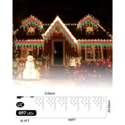 99 Ft. 897 LED Smart Icicle Lights Color Changing 58 Multicolor Modes APP Remote Controlled Musical Timer -Northlight Shop avatar controls icicle lights absl18 30m fa 1000