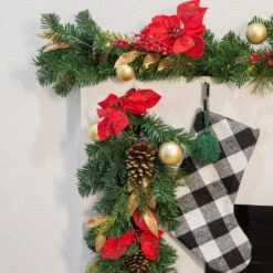 6 Ft. Artificial Christmas Garland Pre-Lit Xmas Pine Fireplace Wreath Stairs Door -Northlight Shop barton christmas garland 93006 1f 1000