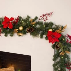6 Ft. Artificial Christmas Garland Pre-Lit Xmas Pine Fireplace Wreath Stairs Door -Northlight Shop barton christmas garland 93006 44 1000